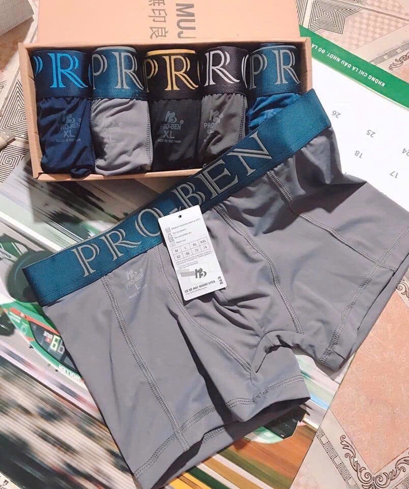 Quần lót nam boxer, quần lót đùi nam thun lạnh lưng to Proben PB17