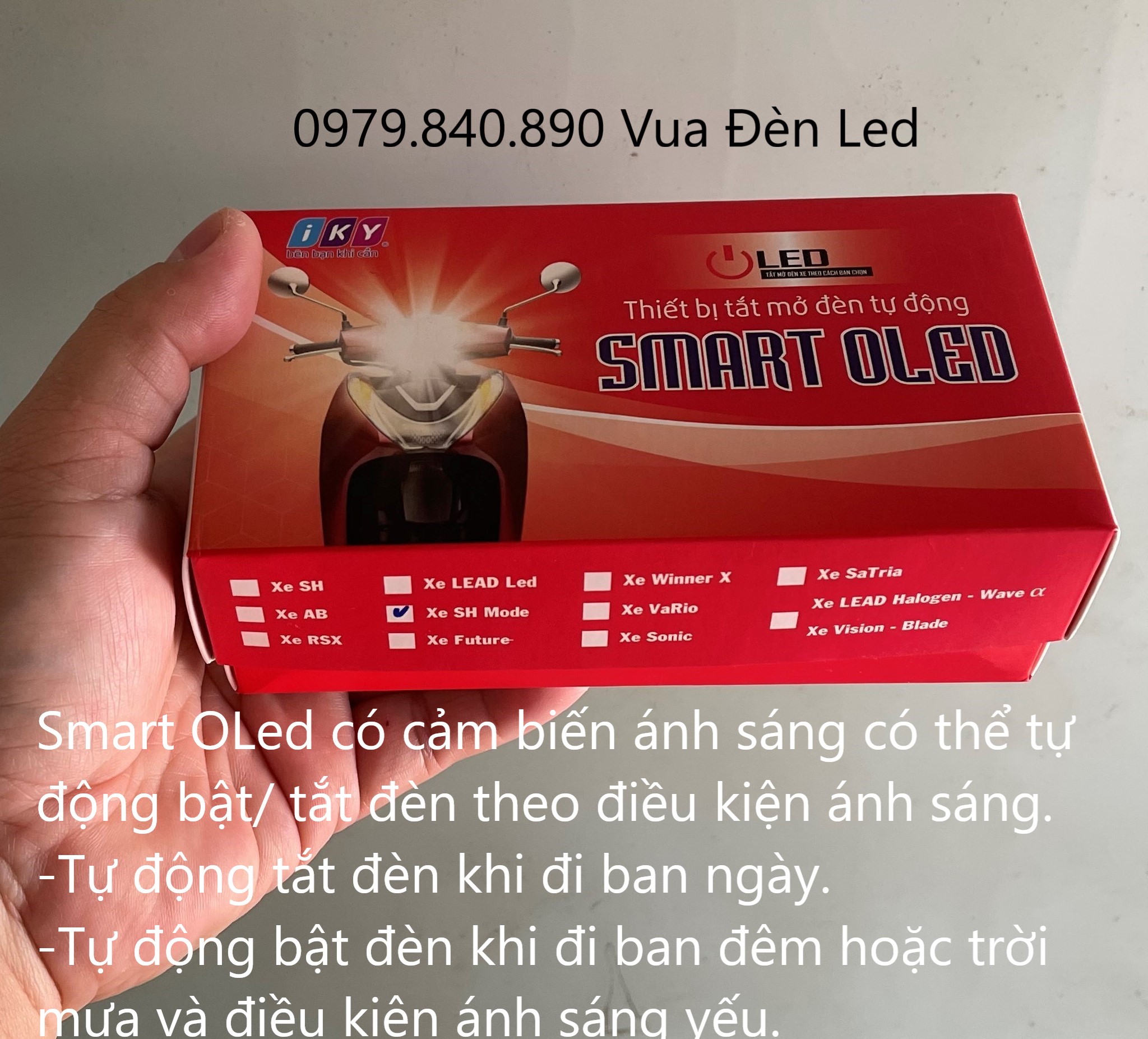 Mạch tắt mở đèn xe máy honda đời mới iky oled