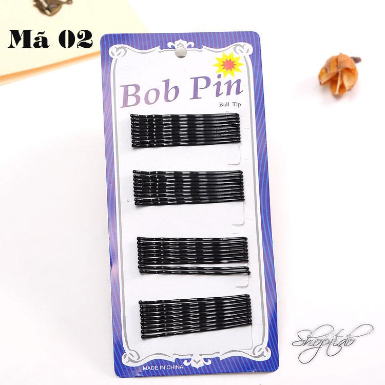 Set 36 cây kẹp tăm đầu bi màu đen lượn sóng
