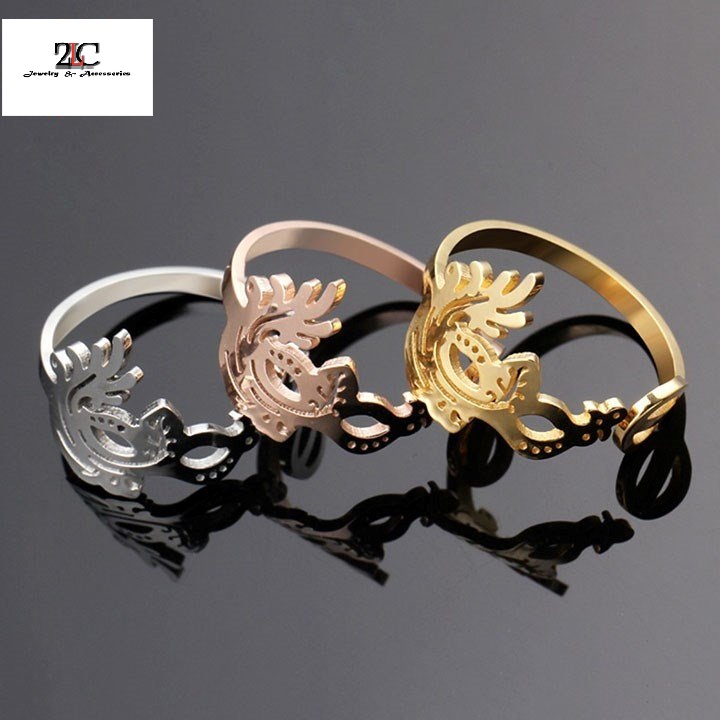 [HCM]Nhẫn Nữ Titan Cao Cấp Hình Mặt Nạ free size Siêu Cute