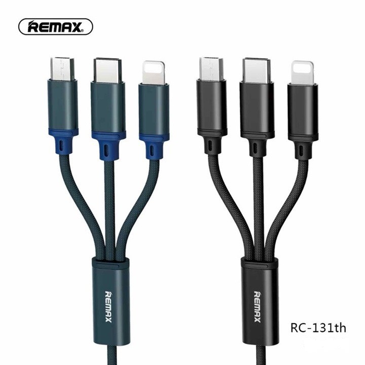 [HCM]Cáp sạc 3 đầu Remax rc-131thCáp Remax RC-131TH 3 Đầu Sạc
