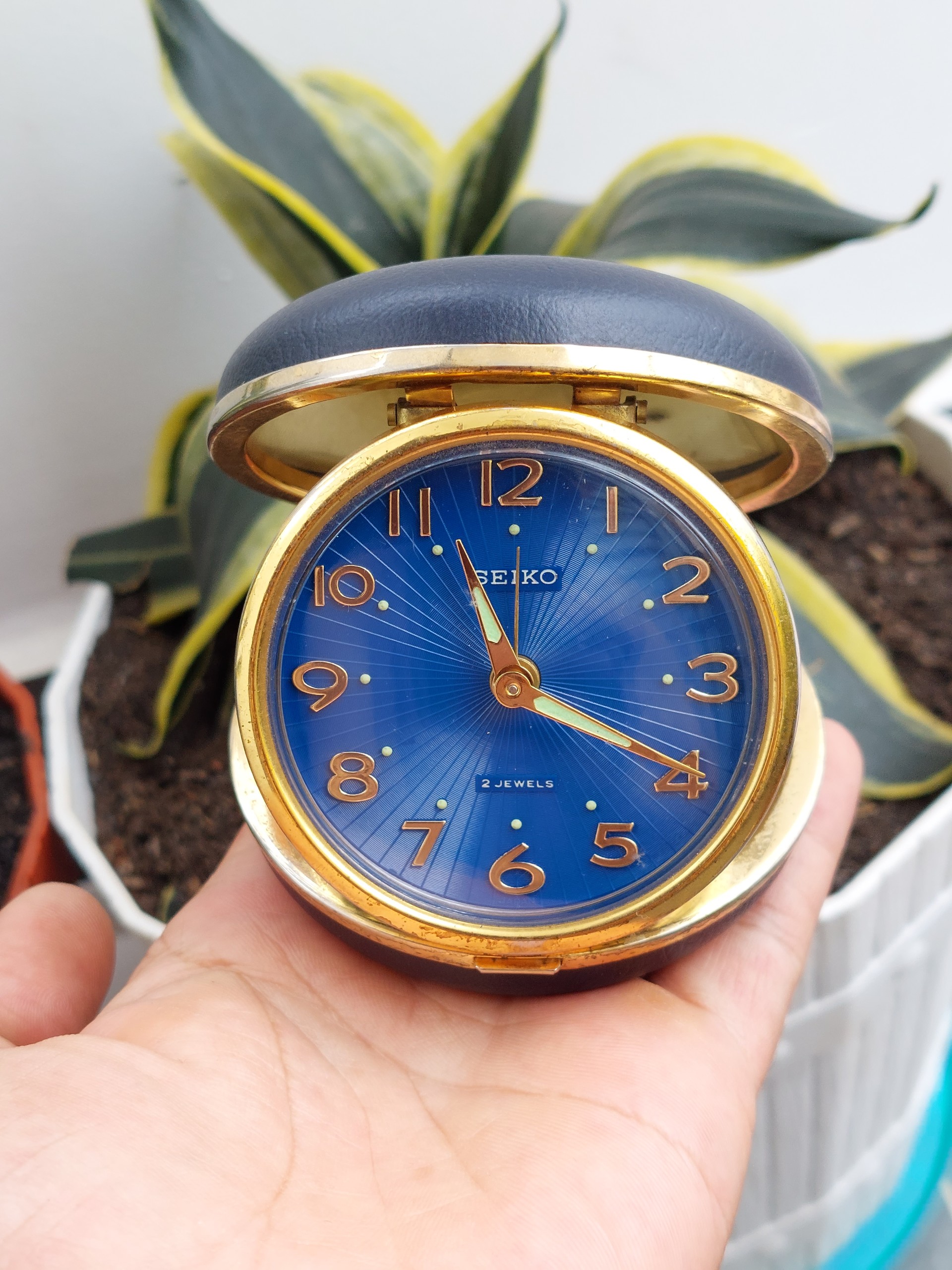 Đồng hồ để bàn xưa nam Seiko lên cót-báo thức hàng Si