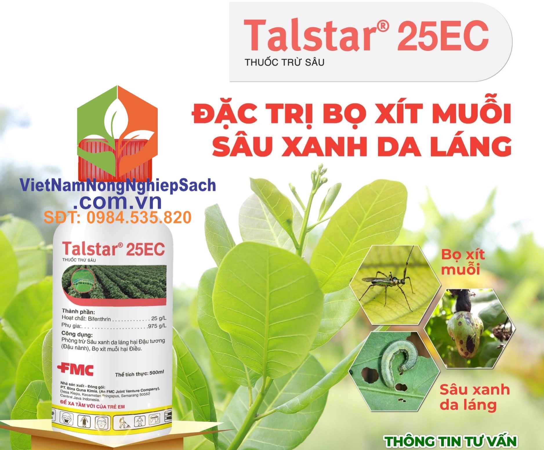 500ml – talstar 25ec – bọ xít muỗi, sâu xanh da láng