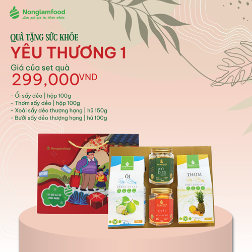 Set quà tặng sức khoẻ YÊU THƯƠNG 1 ăn kiêng Nonglamfood | Quà tặng ý nghĩa cao cấp cho người thân, đối tác, bạn bè