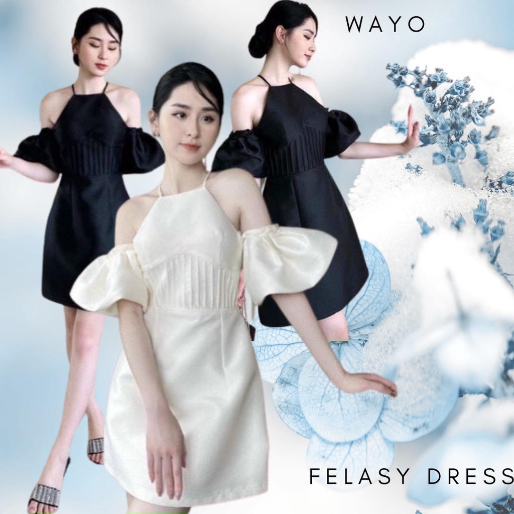 Đầm WAYO tay bồng cổ yếm dự tiệc sang trọng