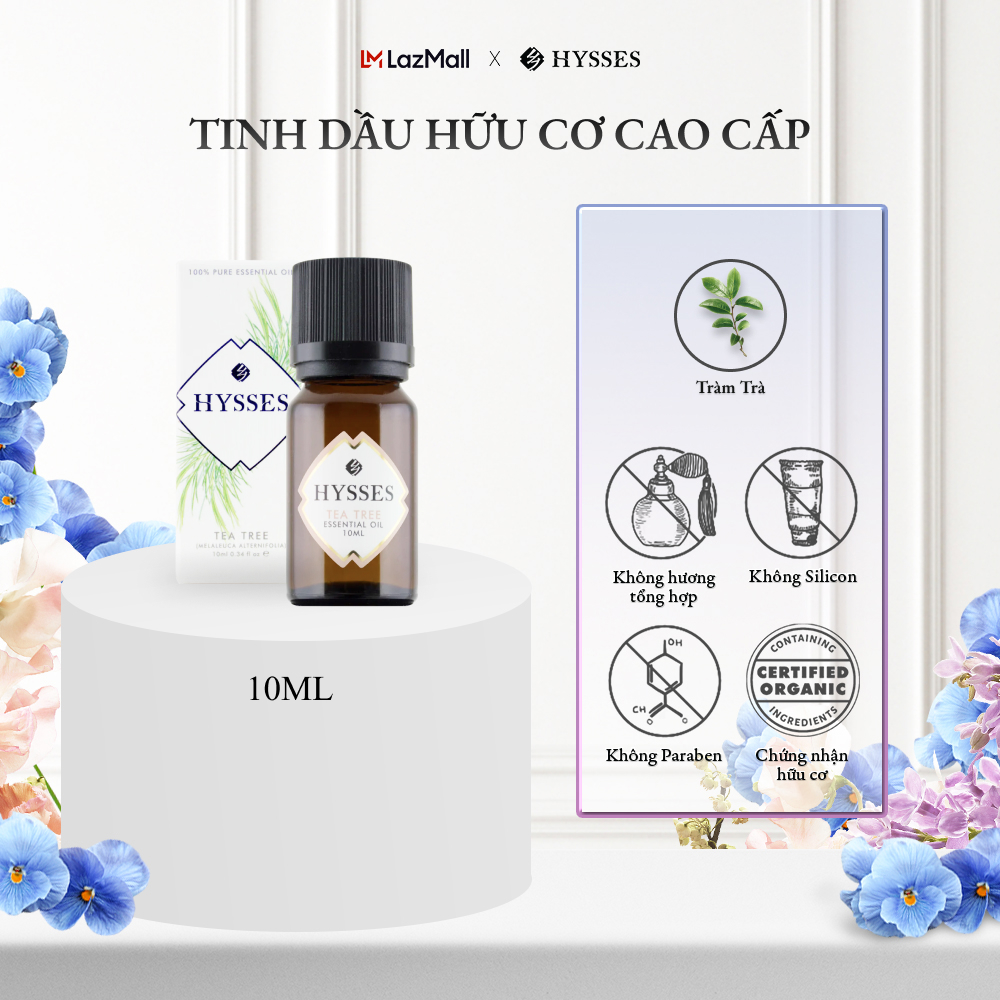 Tinh Dầu Sả Chanh Hữu Cơ Tự Nhiên Cao Cấp Hysses Lemongrass Essential Oil Giúp Khử Mùi, Chống Cảm Cúm, Kháng Khuẩn, Xua Đuổi Côn Trùng, An Toàn Cho Trẻ