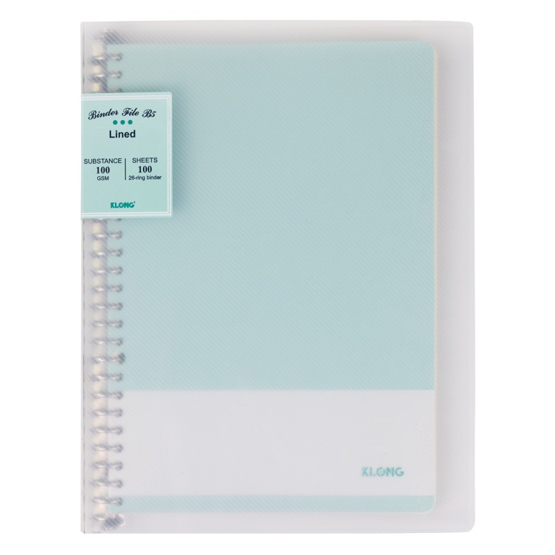 Sổ còng kẻ ngang nét đứt Klong B5 sẵn ruột 100 tờ Klong MS 531, binder bìa màu Pastel