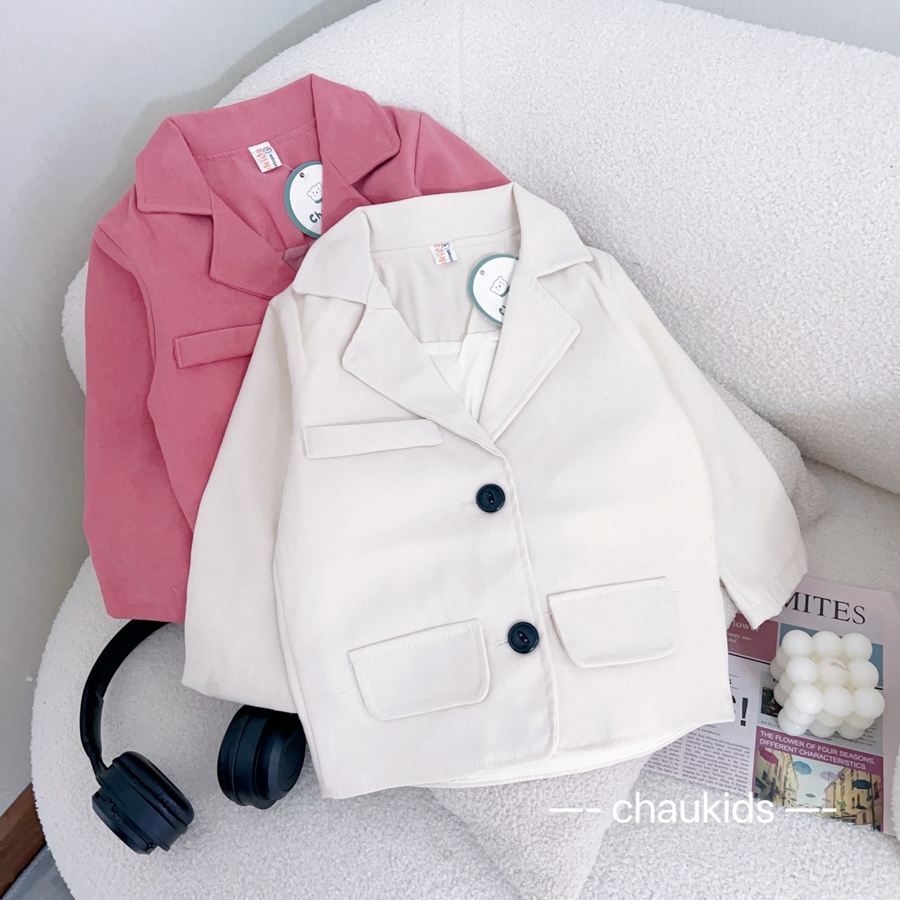 Áo khoác vest blazer cho bé gái bé trai 14-30kg