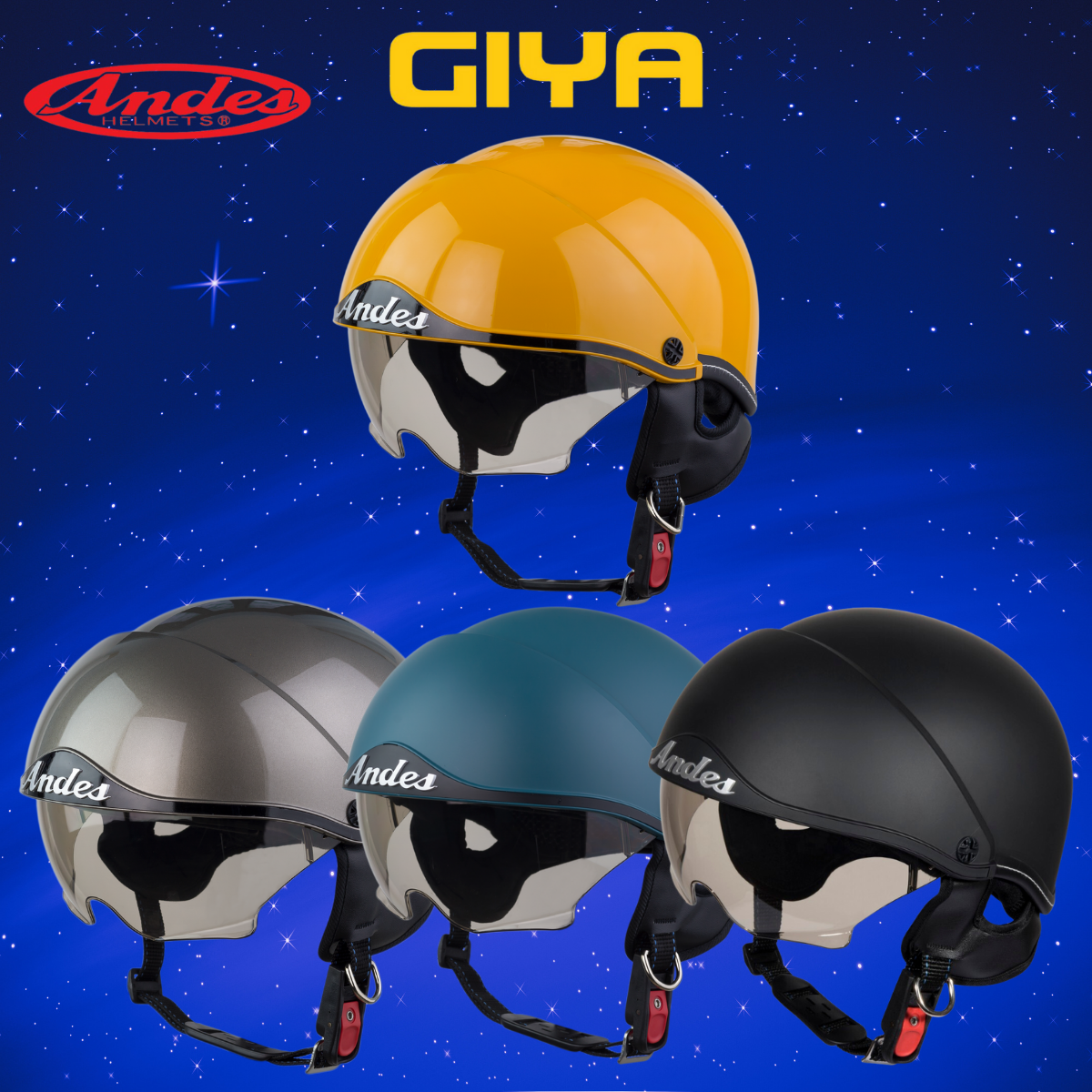 Mũ bảo hiểm xe máy Andes 139 kính âm màu trà - nón bảo hiểm nam nữ freesize, tháo lắp lót dễ dàng - bảo hành 12 tháng - Giya Helmet LT2