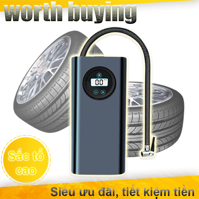 Máy bơm không khí cầm tay máy bơm không khí lốp cầm tay máy bơm không khí ô tô không dây sạc USB thích hợp cho lốp và bóng xe đạp và ô tô