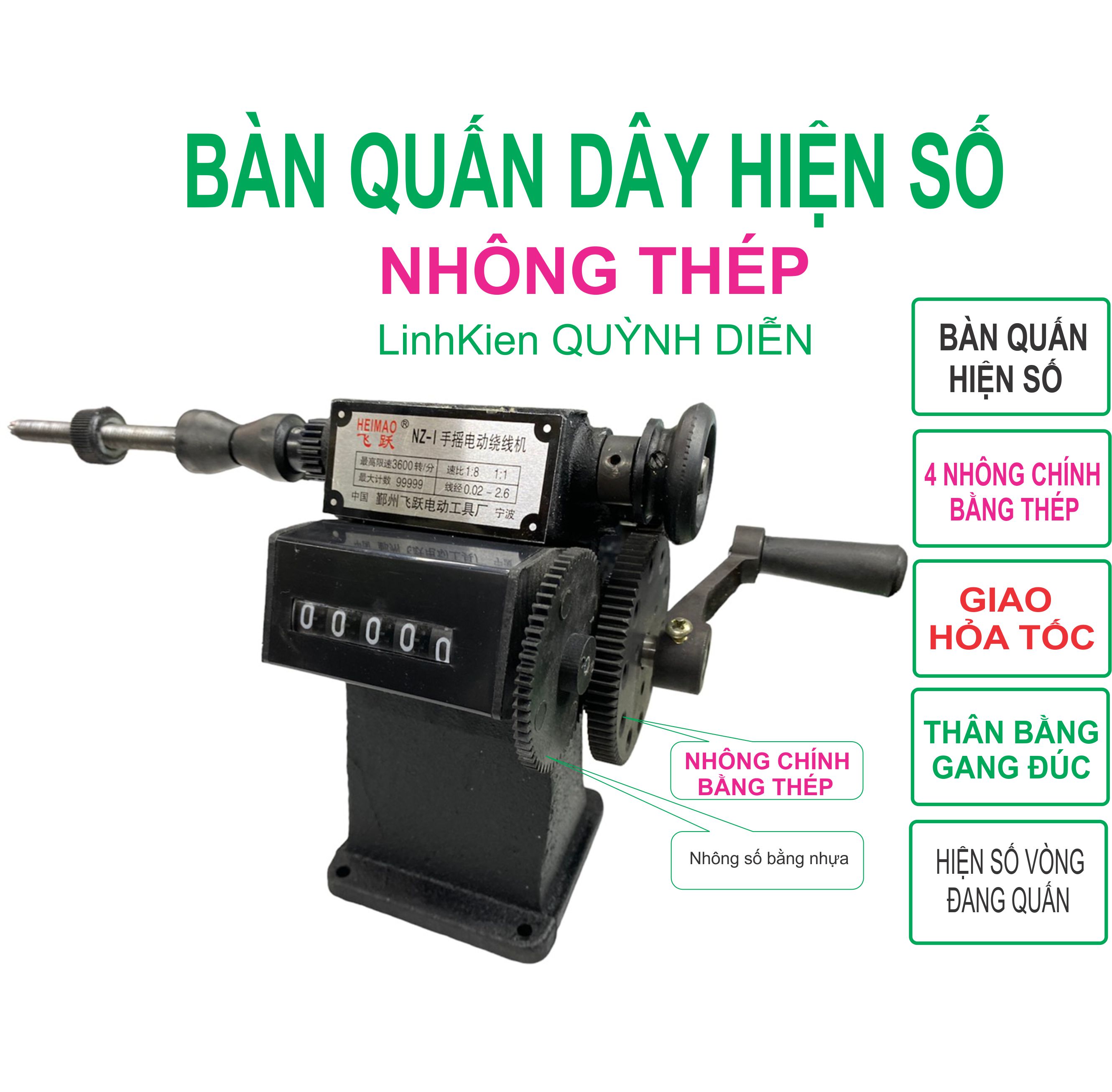 Bàn quấn dây đồng, Máy quấn biến áp máy quấn dây - hiện số - Linh kiện điện tử QUỲNH DIỄN