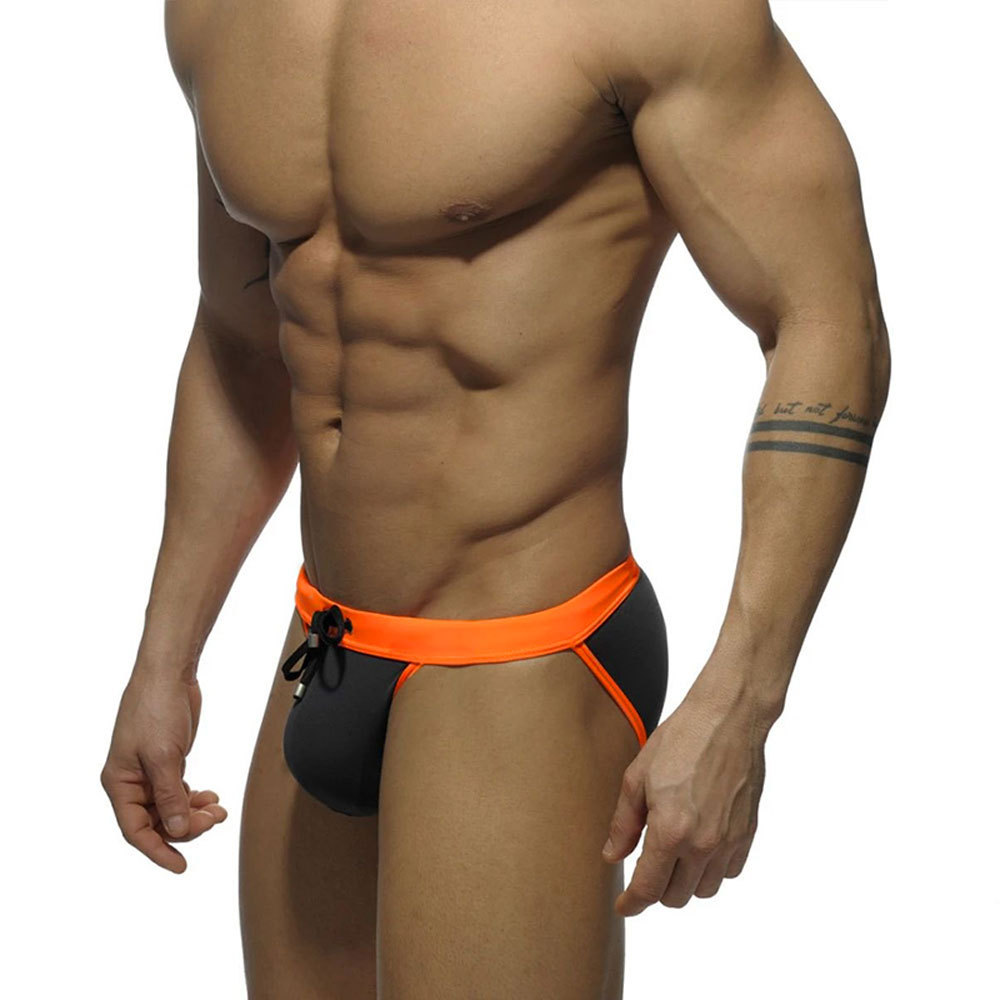 Gg♢UXH Quần Bơi Tam Giác Xẻ Cao Gợi Cảm Cho Nam Âu Mỹ, Bikini Tam Giác Cạp Thấp Đi Biển Đơn Giản Phối Màu Thời Trang Nam3/28