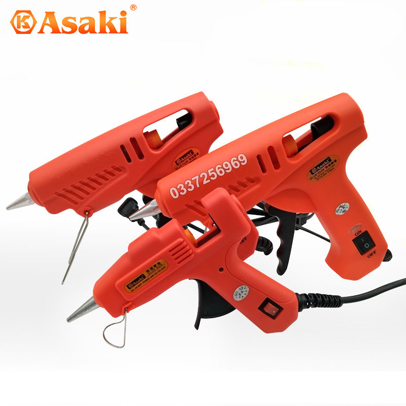 Súng keo nến 60w asaki nhật bản ak-9023 tặng kèm 5 thanh bắn keo loại to