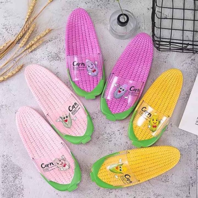 [HCM]Dép mang trong nhà hình trái bắp - Dép xốp dẻo quai trong rất mền êm mềm - Dép trong nhà nữ