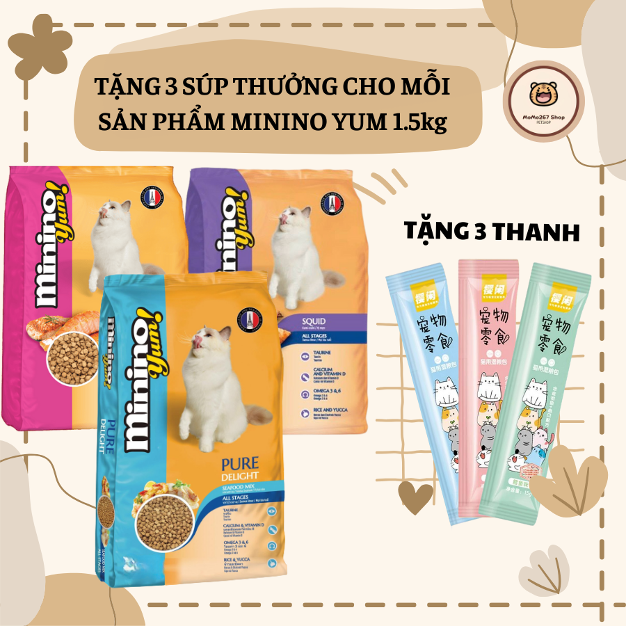 Gói 1.5kg - Thức ăn Minino Yum cho mèo