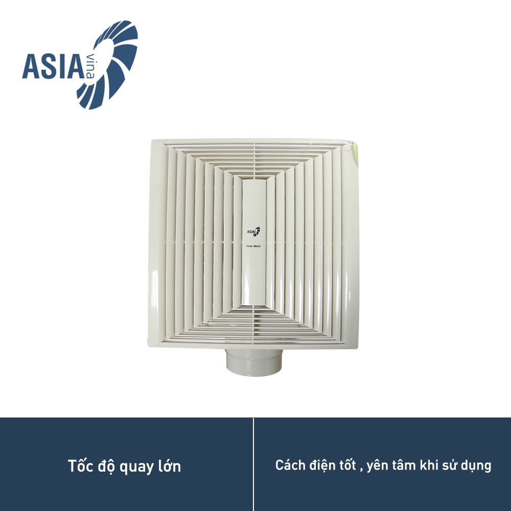 Quạt Hút Trần ASIA V04001, Thiết kế mới, tiết kiệm không gian, mạnh mẽ, Công suất 45w, có cầu chì chống cháy, Bảo hành động cơ 2 năm trên toàn quốc