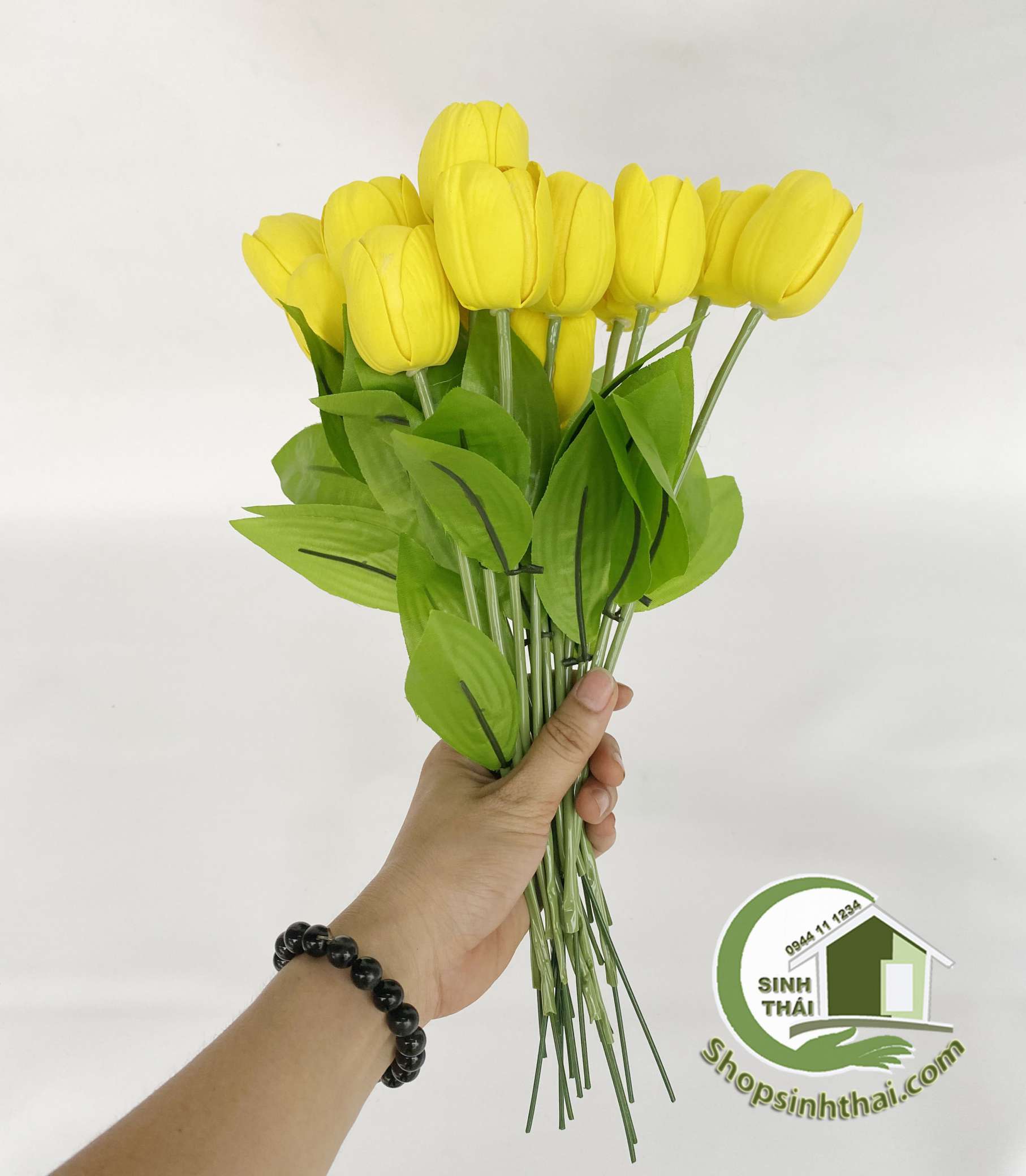 Cành hoa tulip màu vàng - Hoa giả cao cấp [ 1 cành ]