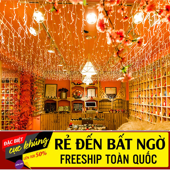 Đèn Led Trang Trí Mành Thả Chống Nước Dài 6,5m Gồm 32 Sợi mỗi sợi 80cm, Đèn Led Thả Mành Đèn Nháy Thả Mành Rèm Mưa Trang Trí Sự Kiện Trang Trí Noel Trang Trí Lễ Tết Lễ Hội Sinh Nhật