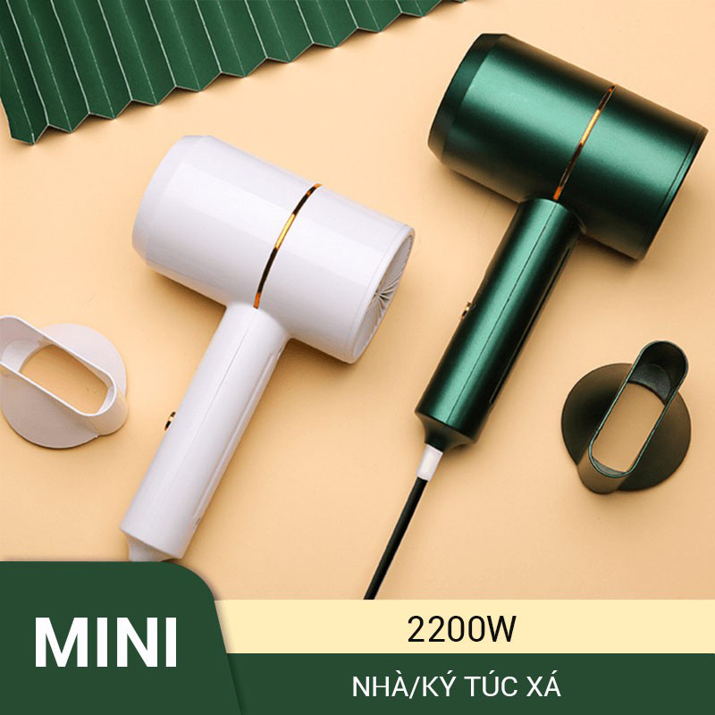 Máy sấy tóc mini 2 chiều 2 mức gió siêu Mạnh, máy sấy tóc có đèn - máy sấy tóc cho gia đình giá rẻ