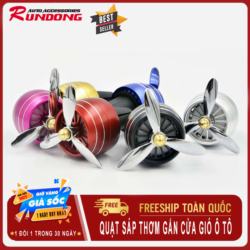 Quạt sáp thơm cài cửa gió điều hòa xe ô tô, Phụ kiện xe ô tô,Quạt sáp thơm dùng khử mùi xe, chống ẩm mốc, hương thơm nhẹ dịu-RUNDONG