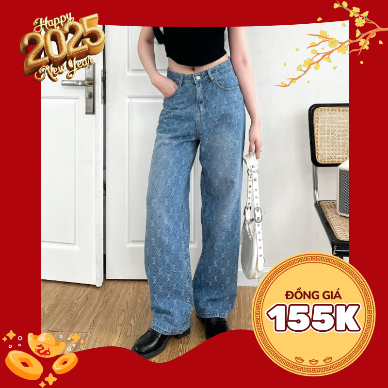 [HỌA TIẾT] Quần jean suông họa tiết TiQi Jeans B2-338