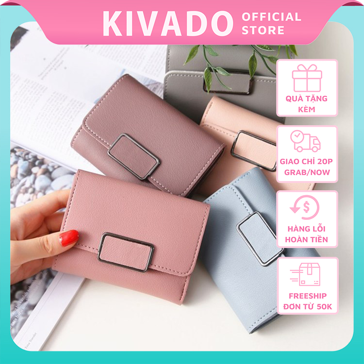 Ví nữ ngắn mini đẹp cầm tay cao cấp giá rẻ đựng tiền  nhiều ngăn bỏ túi nhỏ gọn  thời trang  KIVADO 117C