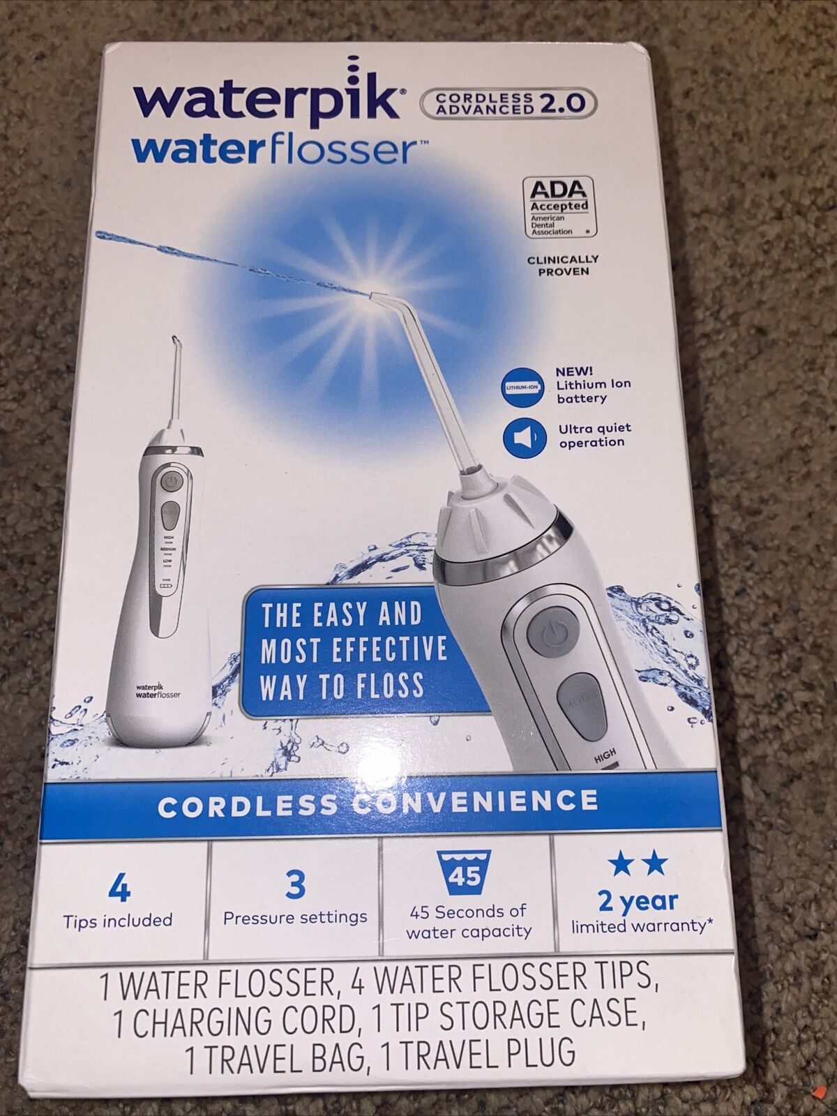 Máy tăm nước cầm tay waterpik cordless advanced water flosser 2.0 wp-580, bản nâng cấp của dòng wp560