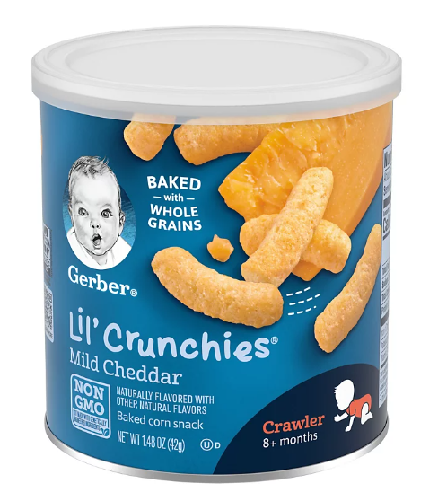 [HCM]Bánh Ăn Dặm Cho Trẻ Hình Que GERBER LIL CRUNCHIES - phô mai cheddar - 42g (Date T4/2023)