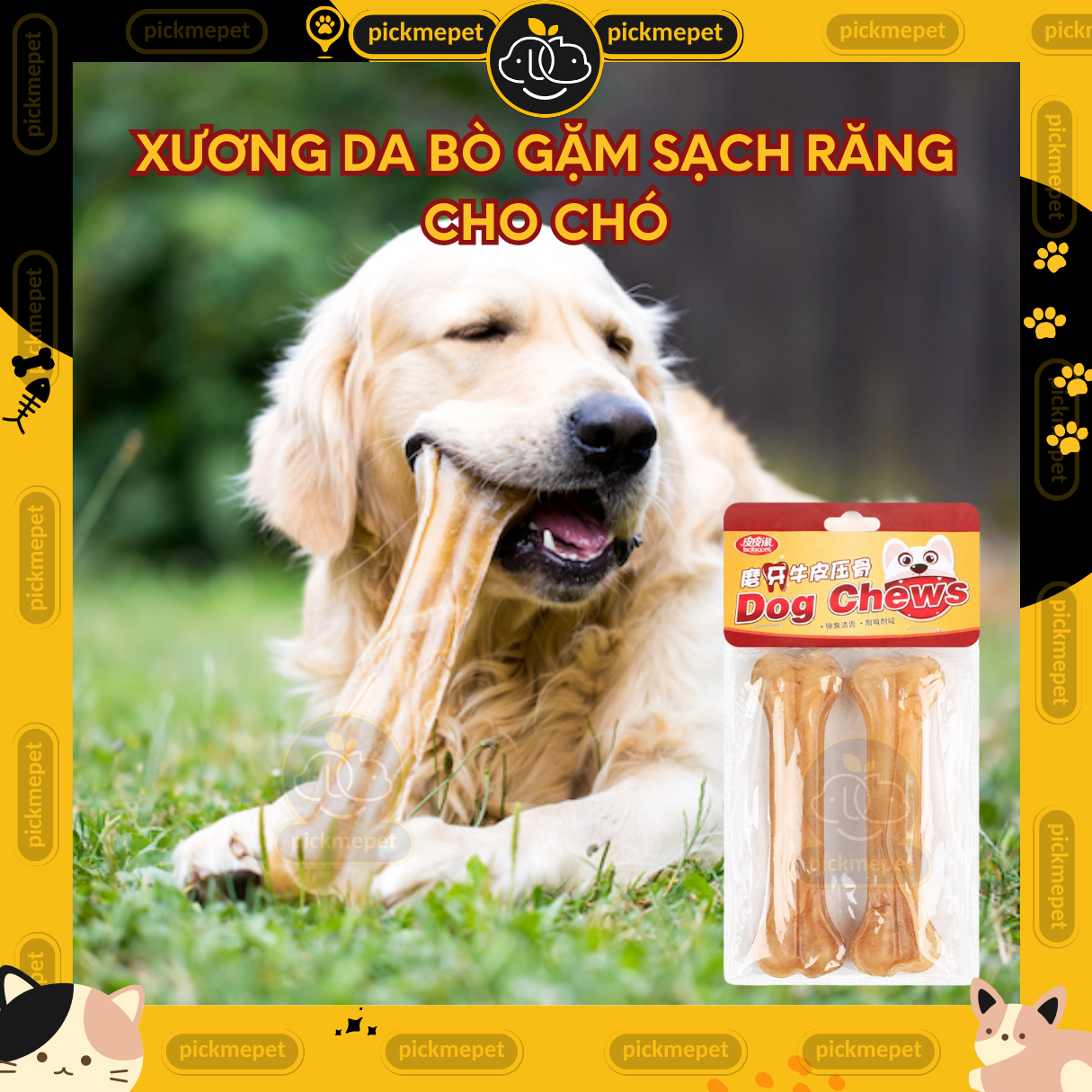 Xương da bò dog chew dog chews xương gặm sạch răng cho chó