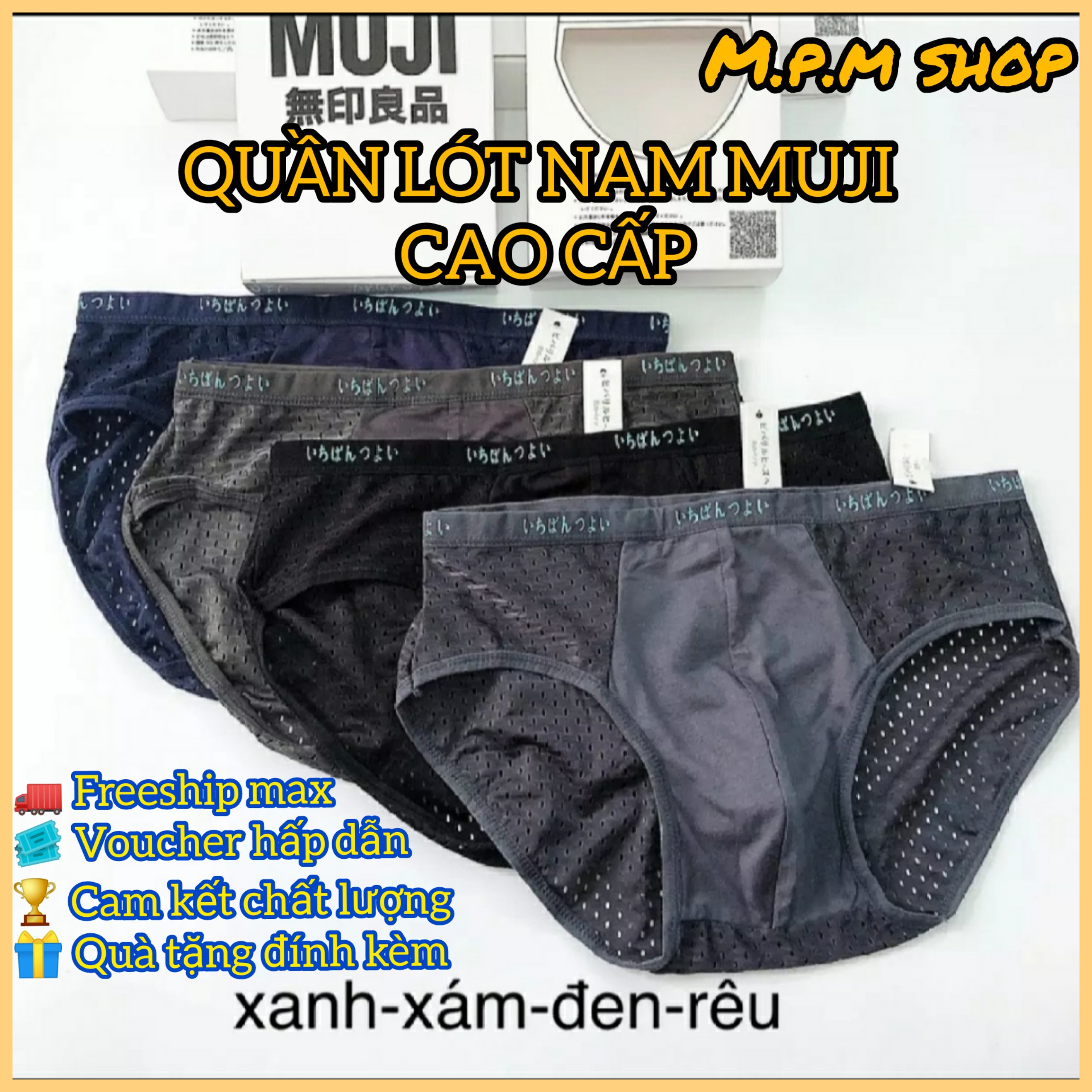 Quần lót nam lưới Nhật thông hơi cao cấp - kiểu tam giác