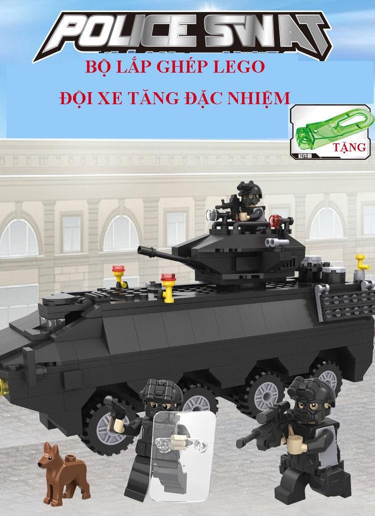 Lắp ráp Lego đội xe tăng đặc nhiệm SWAT - 6508
