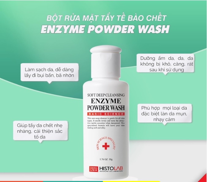 Bột rửa mặt histolab soft deep cleansing enzyme powder wash