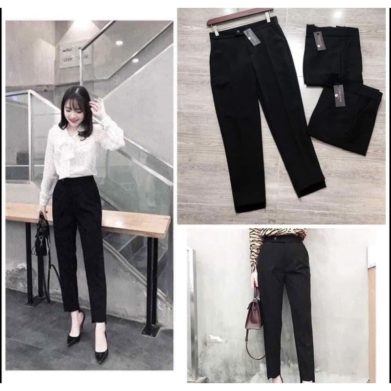 Quần baggy công sở gấu lệch