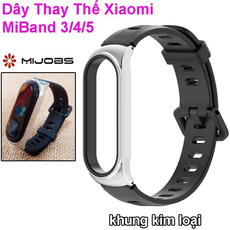 Dây đeo thay thế Xiaomi Miband 3/4/5/6 - Khung kim loại