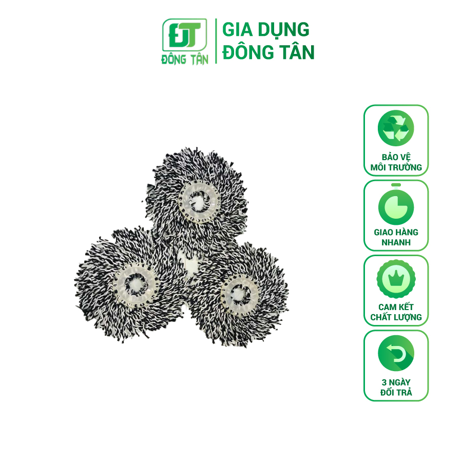 Combo 3 bông lau nhà sợi coton đông tân 100% siêu hút siêu sạch siêu bền
