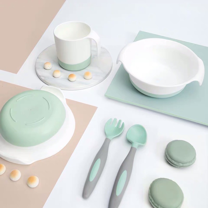 Bộ Thìa Dĩa Tập Xúc Uốn Dẻo 360 Độ  Super Mama Cho Bé Ăn Dặm