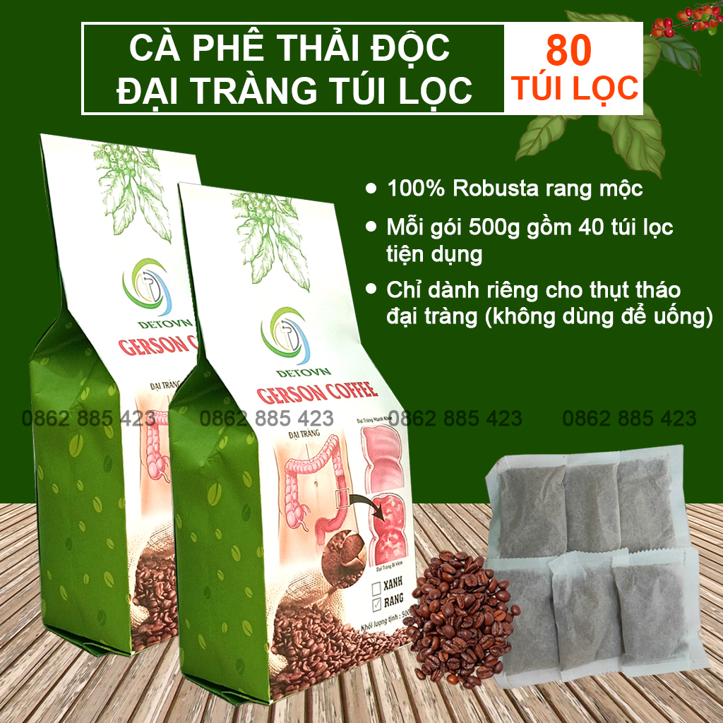 Cà phê thải độc đại tràng (1kg), 100% robusta rang mộc thích hợp detox duy trì; cà phê chuyên dùng thải độc đại tràng giúp thải độc, ngừa táo bón