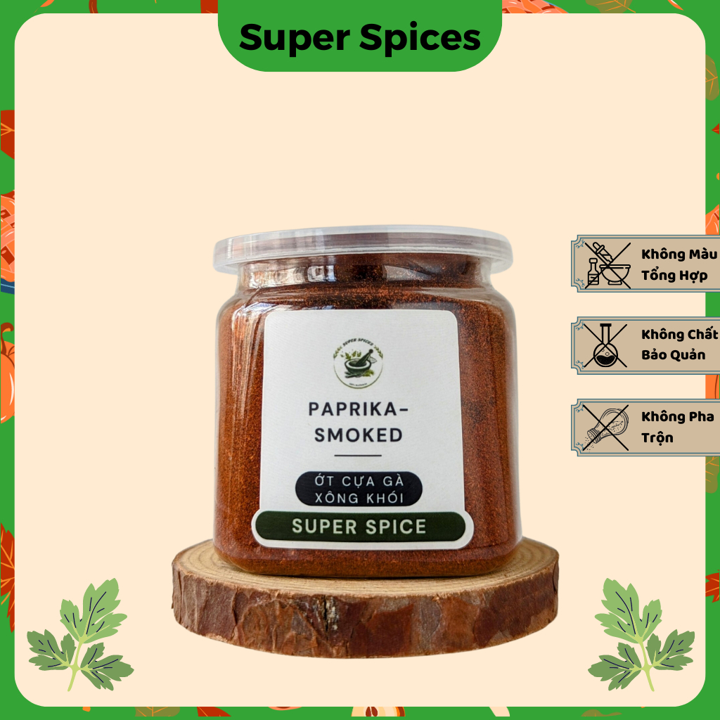 Ớt cựa gà không cay xông khói Smoked Paprika dành cho các món snack , xào , kho Hũ 70g