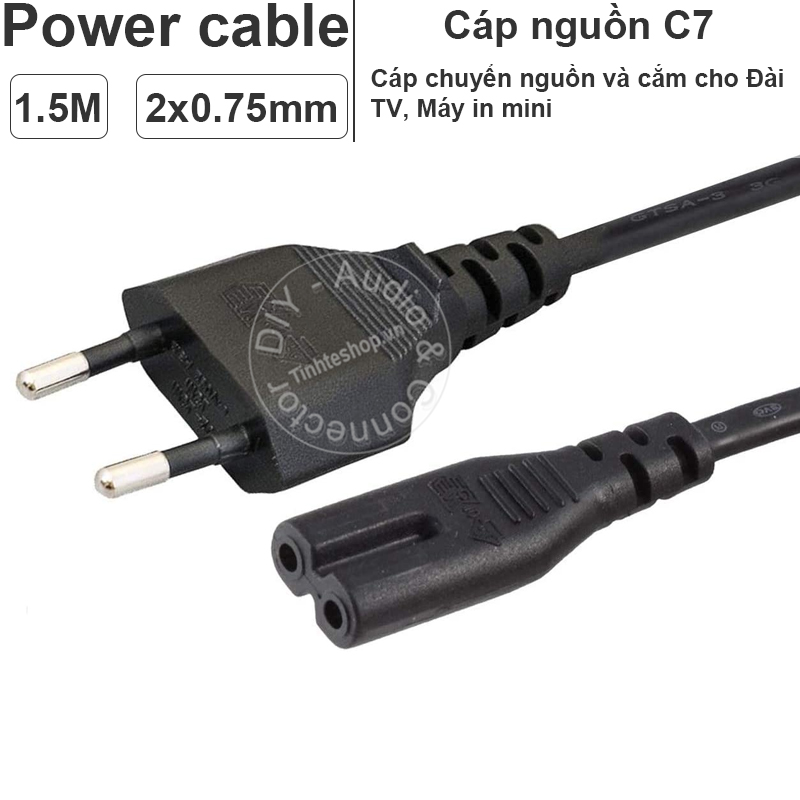 Dây nguồn số 8 1.5 mét - Cáp nguồn TV Samsung Sony