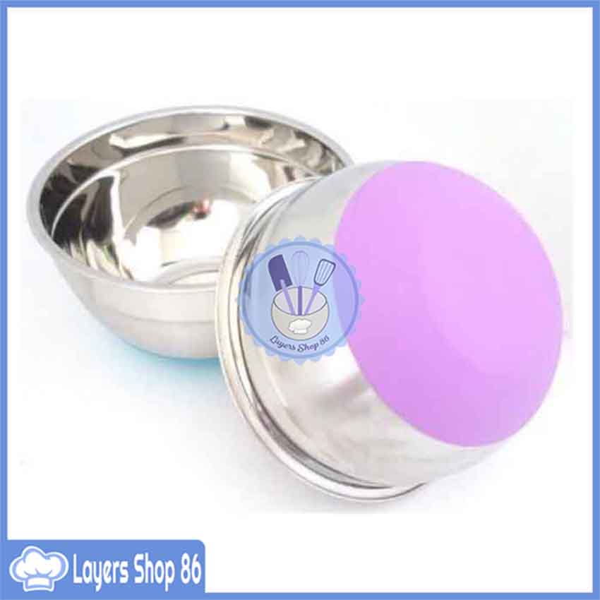 Bát Trộn đế silicon/Tô Trộn Đánh Trứng Chống trượt,Đánh Bột ,Trộn Salat inox Cao Cấp 22cm, Bowl Trộn Bột chống trượt/ Âu Trộn Bột đế silicon / Tô Trộn Bột Sâu Lòng Loại Đẹp 20cm-22cm-24cm