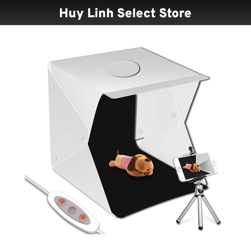 Box hộp chụp hình sản phẩm có đèn Led sẵn 2 phông đen trắng - Kích thướt 30CM