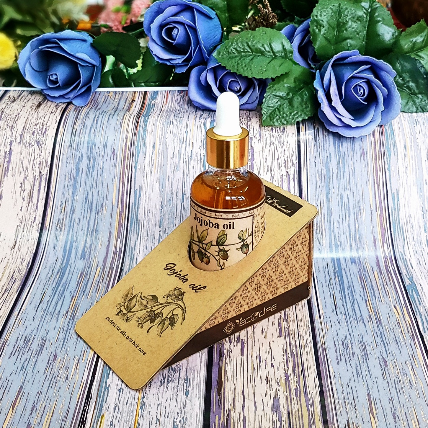 Dầu Jojoba Ecolife dưỡng ẩm, dưỡng da, dưỡng tóc-Hộp đựng 3D