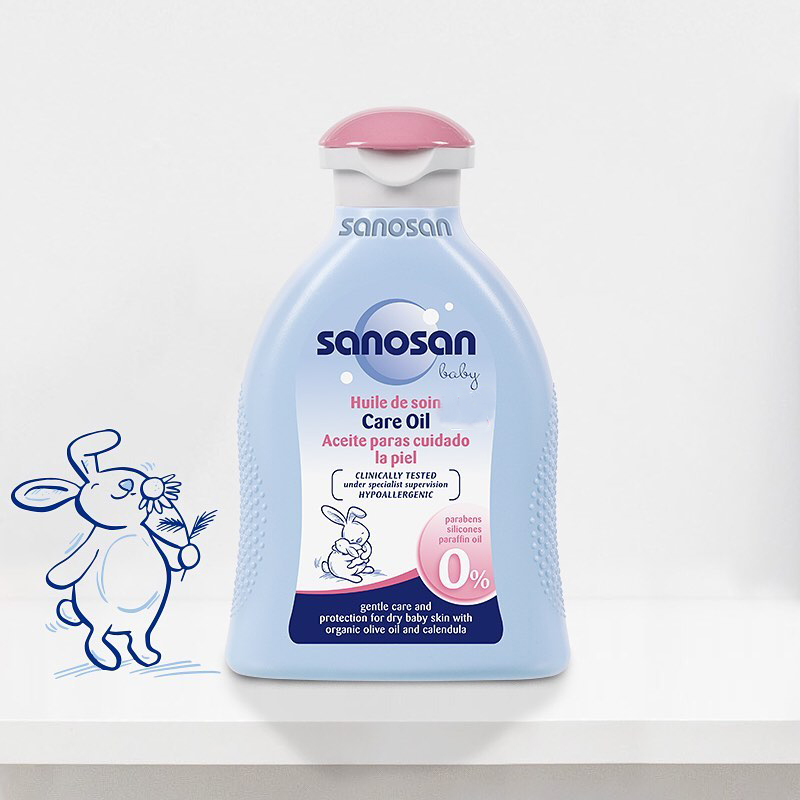 Dầu Mát-xa Sanosan chiết xuất Olive hữu cơ cho bé 200ml