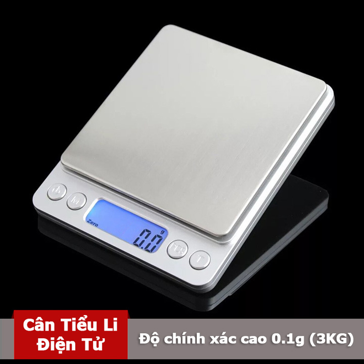 Cân tiểu li điện tử trang sức nhà bếp độ chính xác cao 0.1g - 3000g (3kg)