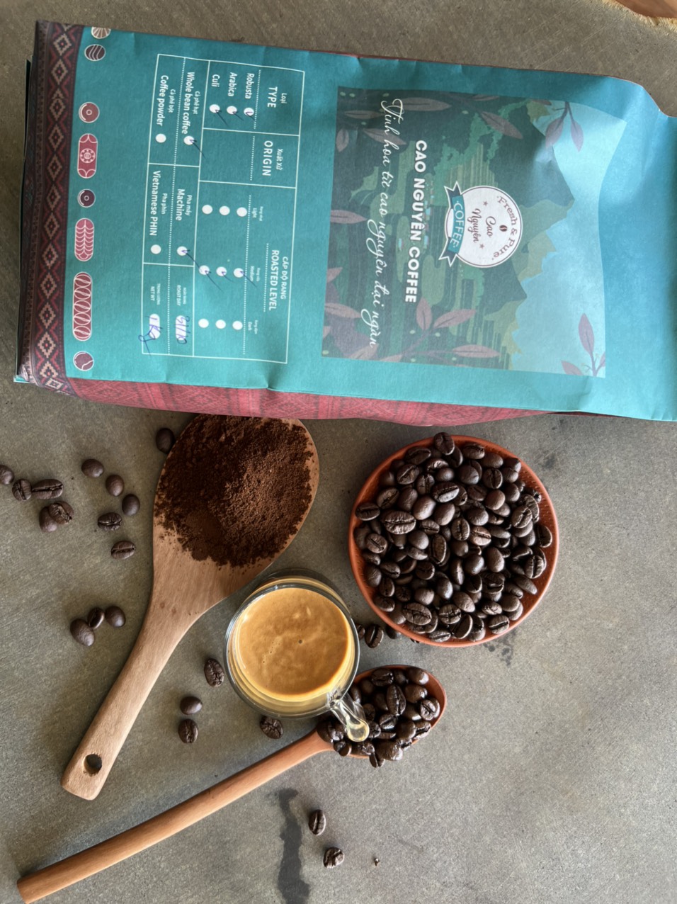 1kg cà phê tẩm bơ Pháp, Robusta, Arabica, Culi