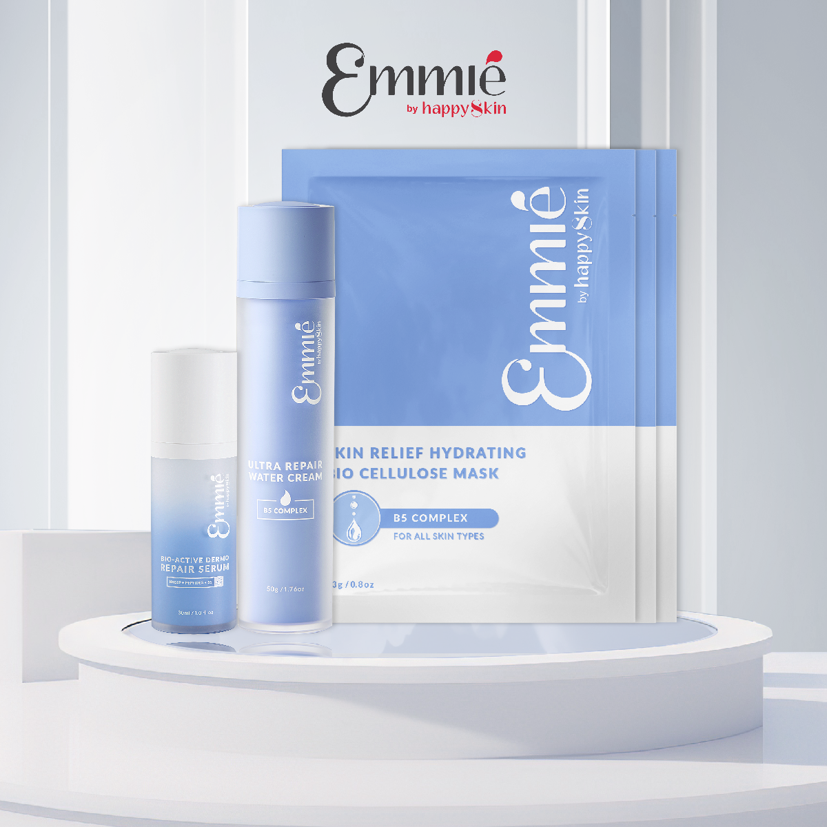Combo phục hồi da: Kem dưỡng ẩm phục hồi B5 Complex+ Serum sinh học B5 phục hồi đa tầng +3 Mặt nạ sinh học phục hồi B5