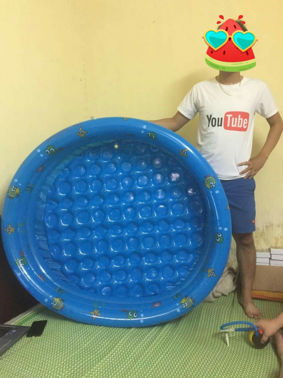 Bể bơi phao 3 tầng cho bé loại 130cmx35cm + Tặng kèm bơm