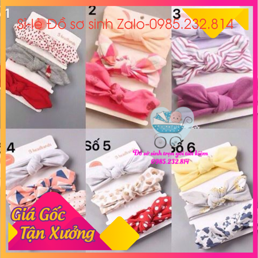 Set 3 băng đô nơ vải