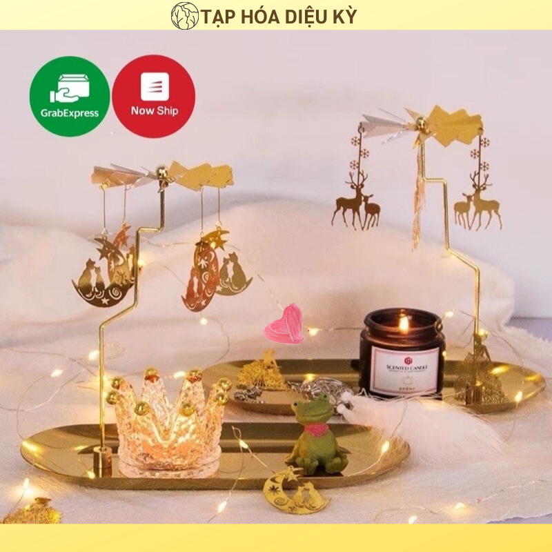 Khay nến thơm chong chóng xoay full set, nhiều charm - Candle charm set accessories
