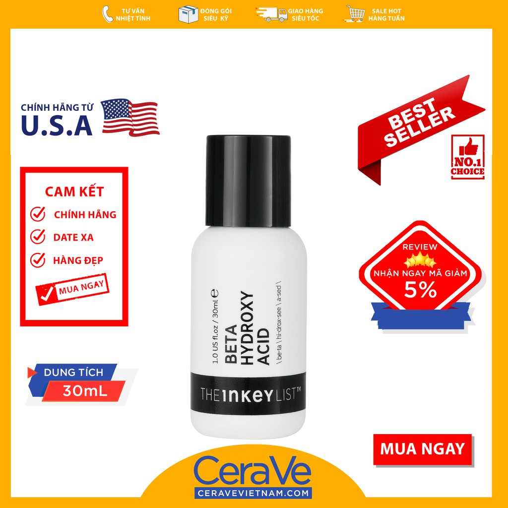 The INKEY List Beta Hydroxy Acid - Tinh chất tẩy tế bào chết